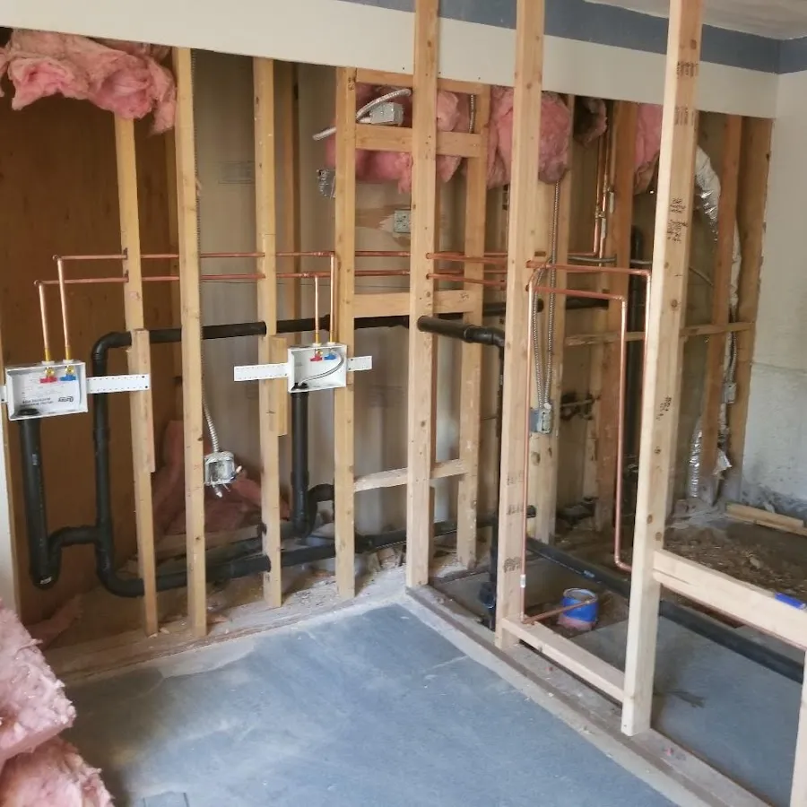Copper pipe rough-in and plumbing installation in Glenvar Heights